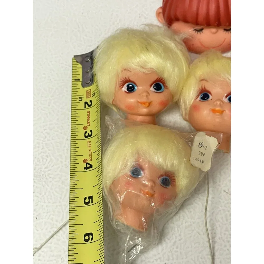 Vintage Doll HEADS Japan Korea Mixed Lot Boy Girls Clown Crafting
